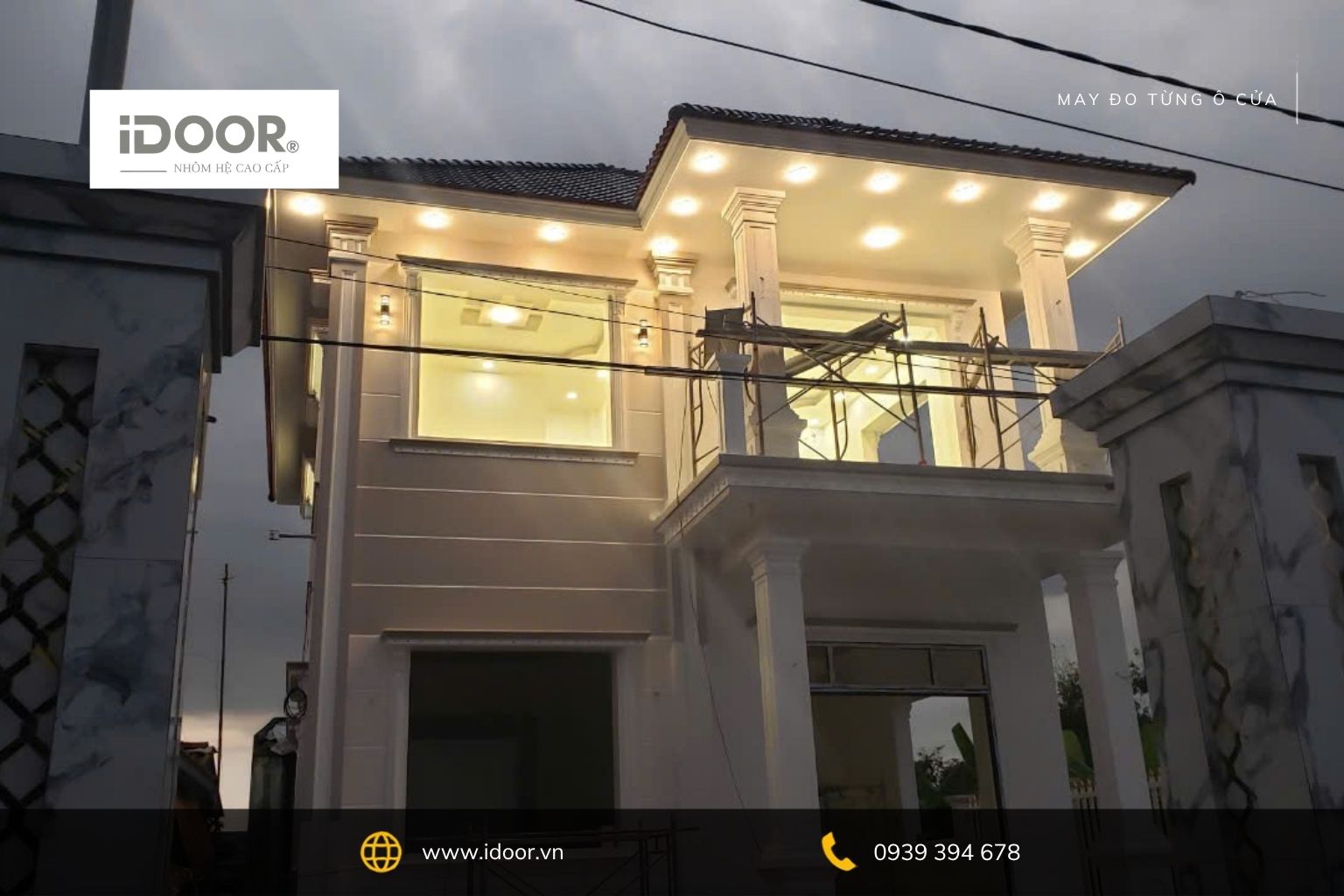 Hoàn thiện chi tiết khung nhôm, nẹp kính và các vị trí tiếp giáp.