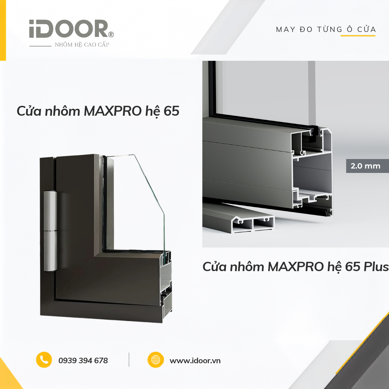 So sánh cửa đi MAXPRO hệ 65 và 65 Plus