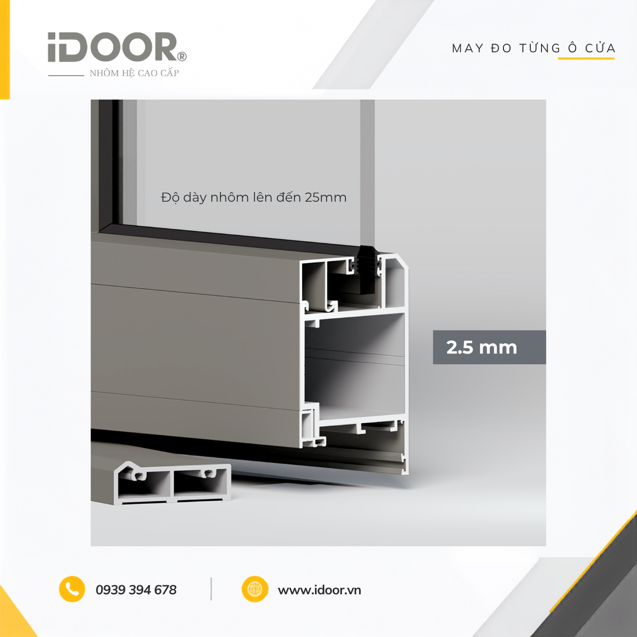 Kích thước cửa đi mở quay 2 cánh MAXPRO hệ 65