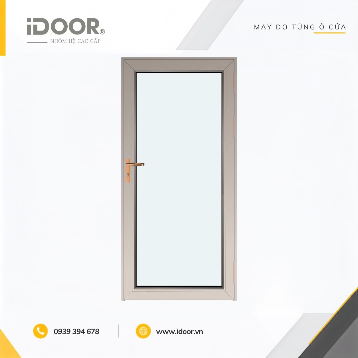 Cửa đi mở quay 1 cánh MAXPRO hệ 65