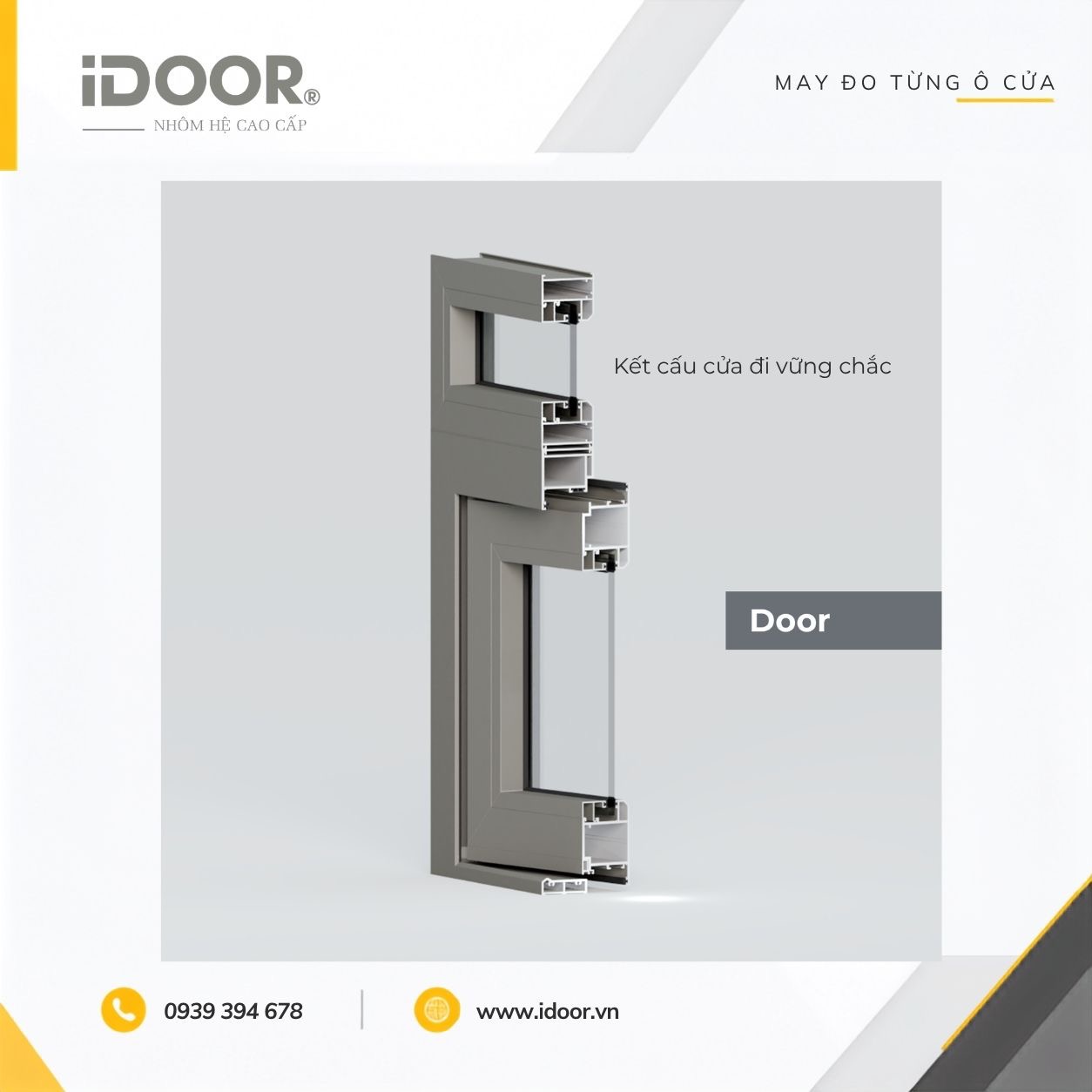 Cửa đi 1 cánh MAXPRO hệ 65 phối vách kính