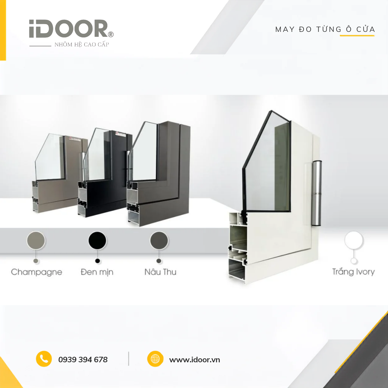 Cửa nhôm MAXPRO hệ 55 với 4 màu anodize