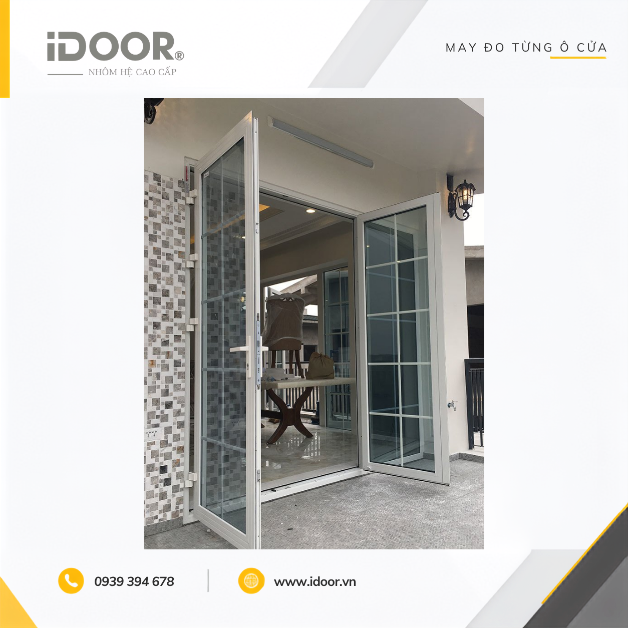 Cấu tạo và thông số cửa đi mở quay 2 cánh Xingfa hệ 55