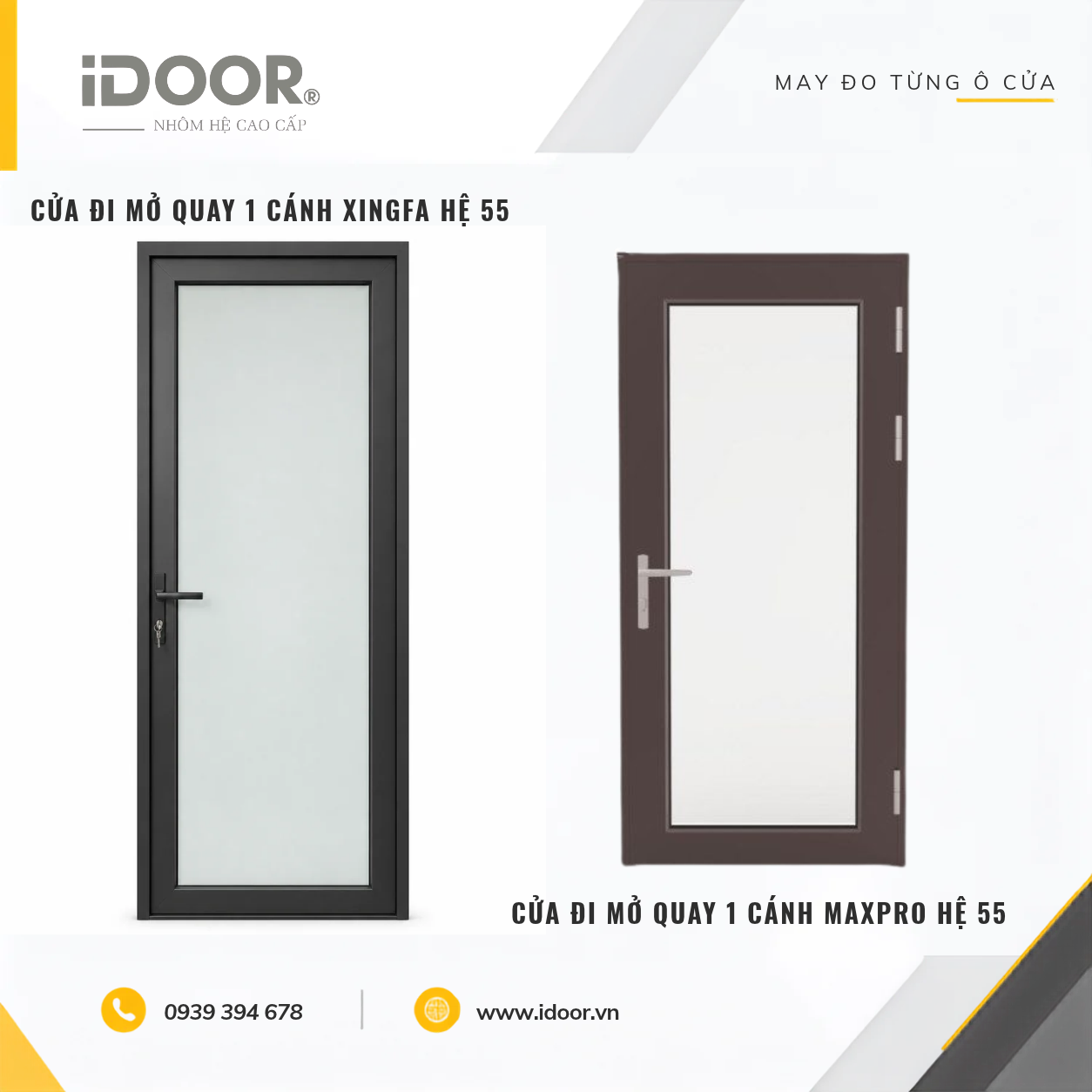 So sánh cửa 1 cánh Xingfa hệ 55 và MAXPRO hệ 55