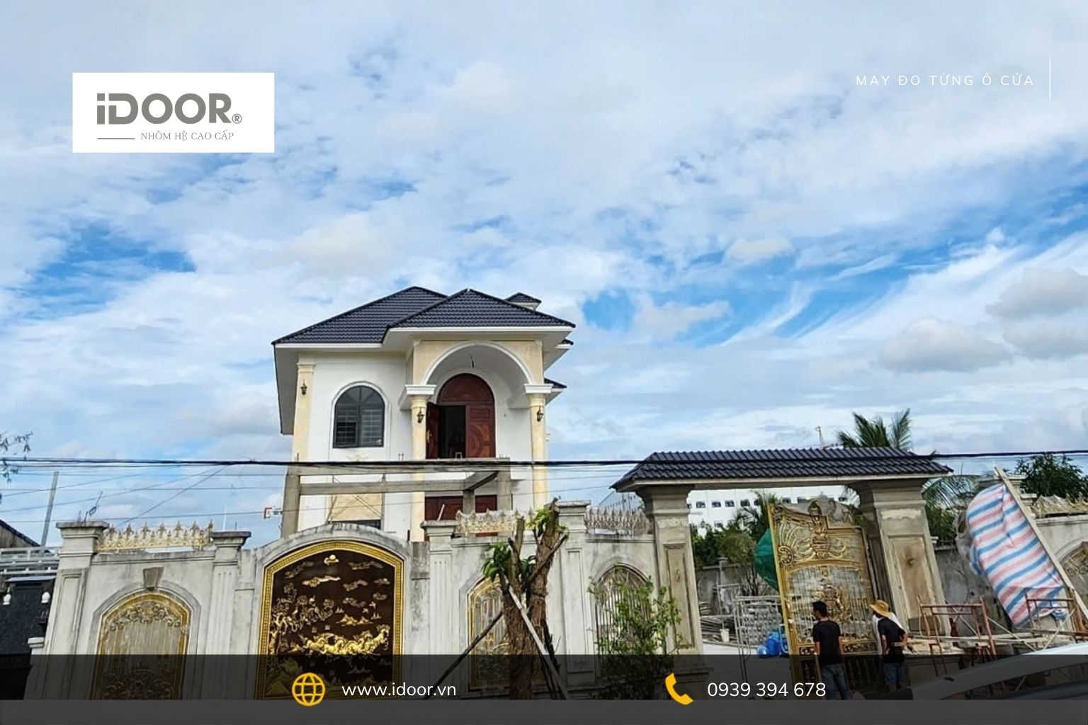 iDOOR giao cửa nhôm tận công trình anh Kha gần KCN Long Giang.
